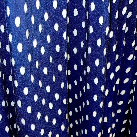 GAP navy & white polka dot spaghetti strap full skirt smock back rayon dress S - Picture 6 of 8